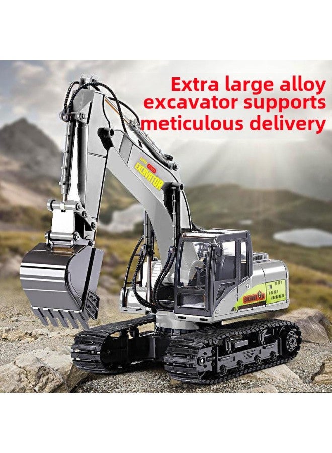 Wen Zhuanyuan Remote Control Excavator Engineering Toy Car 5-year-old Charging Electric Chinese And English Boy 6-way 8 Yi Ling 12 Lifting-Color:6-way Alloy Excavator Yellow-Proportion:1 Rechargeable Lithium Battery + Remote Control Battery + Screwdriver - Image 2