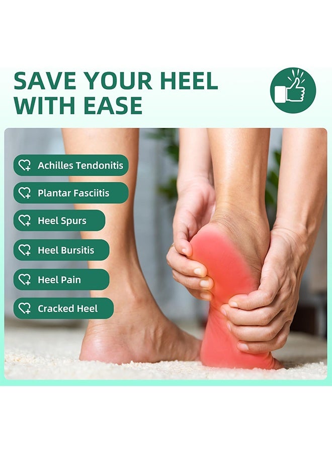 Heel Spur Inserts Gel Heel Pads Heel Spur Bandages Heel Protection Silicone Heel Protector Suitable for Heel Analgesia / Stress Reduction, EU 36-40(S) (Beige) - Image 2