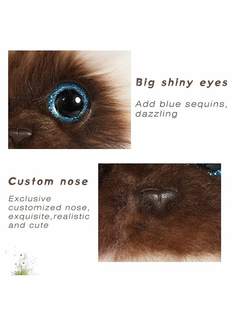 SYOSI - Cat Plush Toy Simulated Siamese cat shape Material Soft Shape Realistic 10 Inch Kitten Doll Cute Ragdoll Cat Great Birthday Gift for Kids Friends Lovers - Image 1