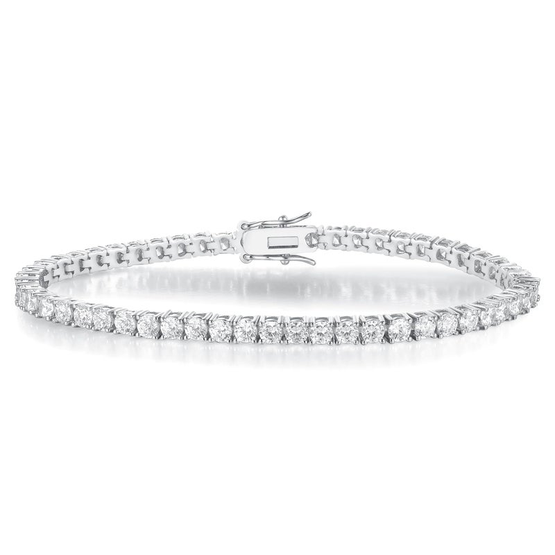 Gemsme White Gold Plated 3mm Cubic Zirconia Classic Tennis Bracelet for Women and Men 6.5 Inch - Image 1