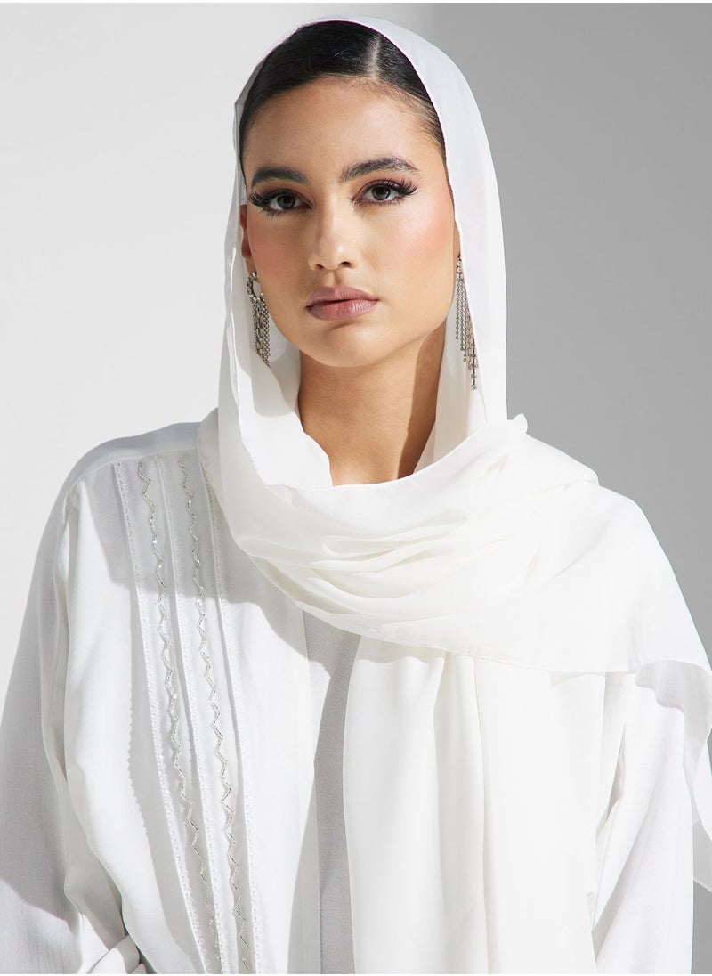 hayas closet - Embellished Front Open Abaya - Image 1