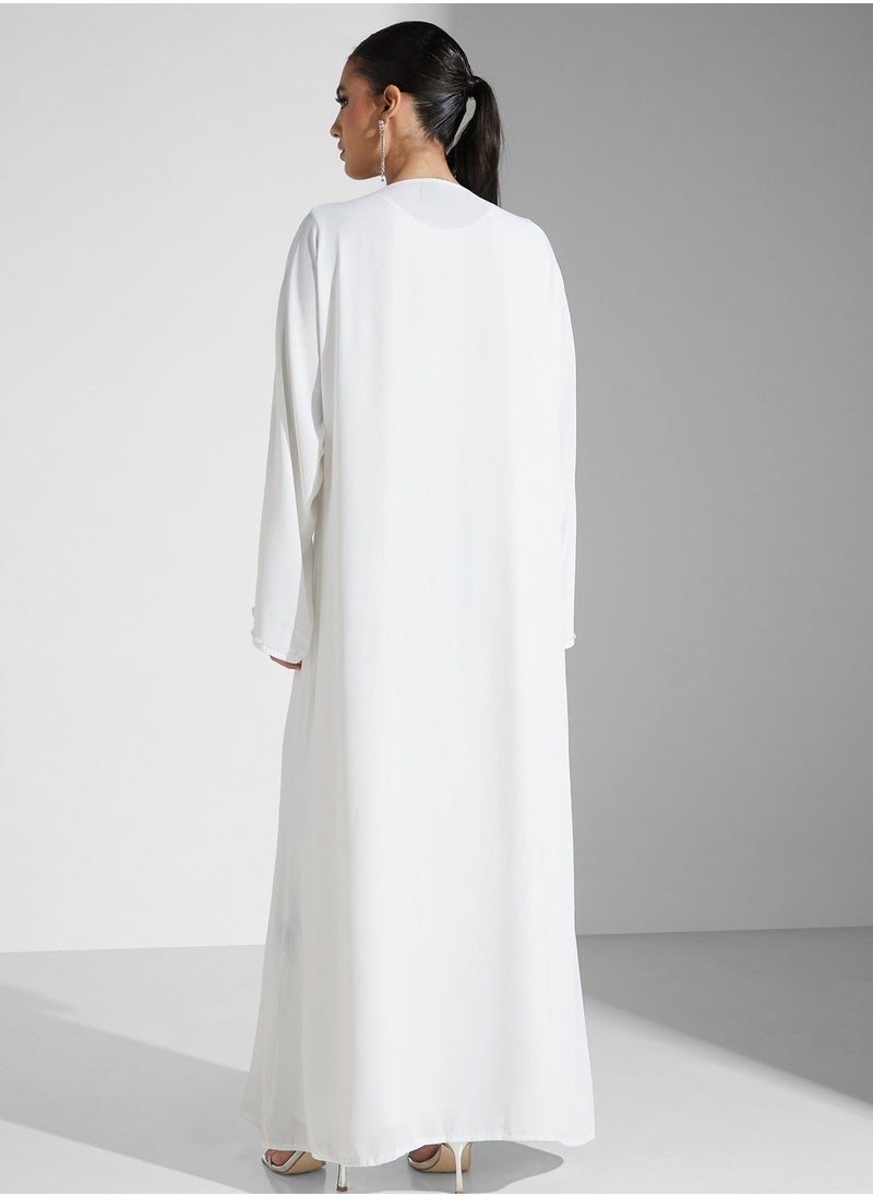 hayas closet - Embellished Front Open Abaya - Image 1