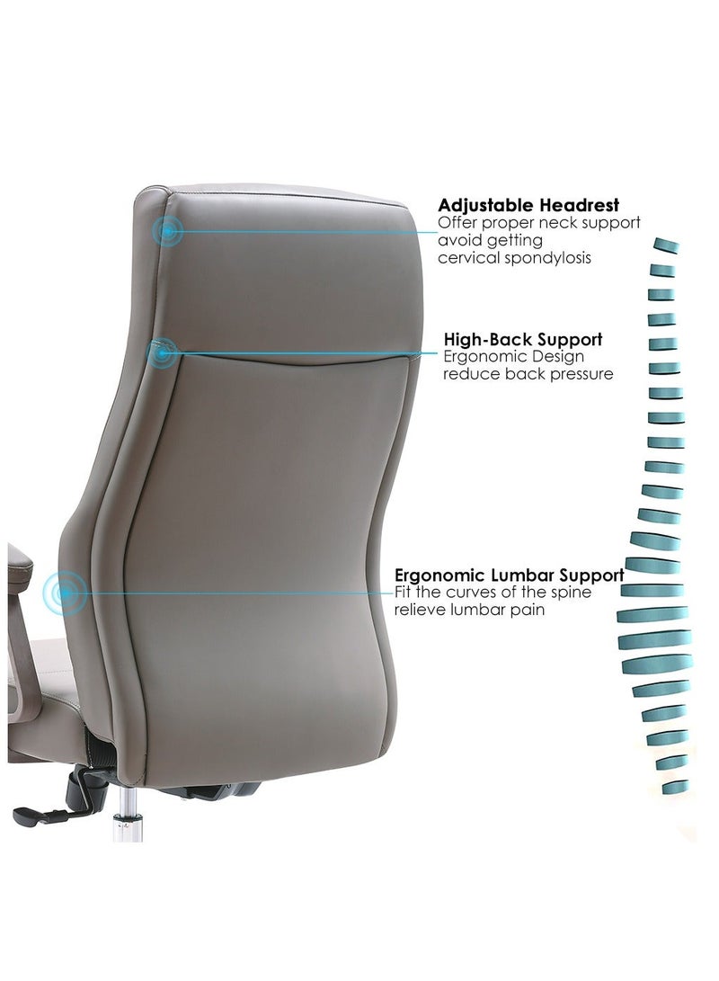 Multiwood Superior Comfort Office Seating with Deep Padding, Posture Support and Relaxed Tilt Function – Grey - Image 3
