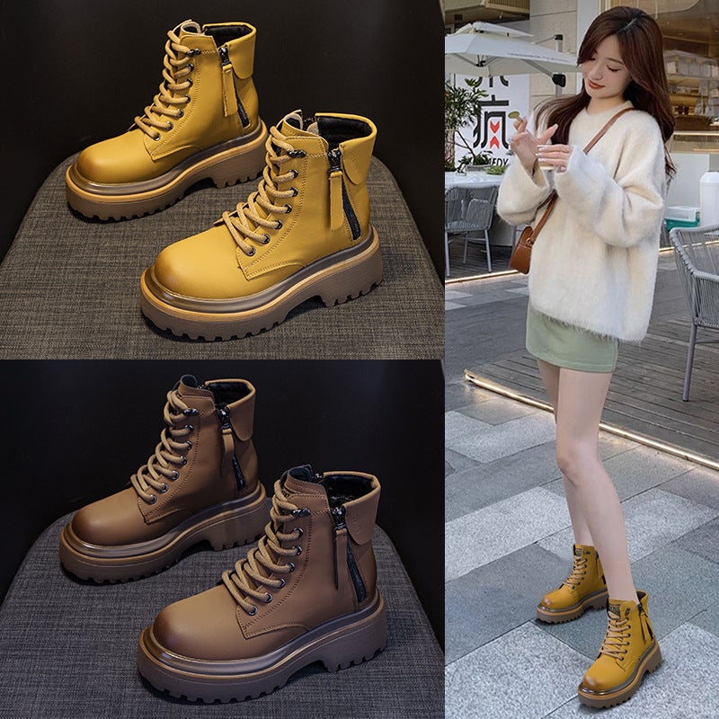 Martin Boots for Women 2026 New Retro Motorcycle Boots and Style Leather Short Work Boots British Style Versatile Women''s Boots - Image 3