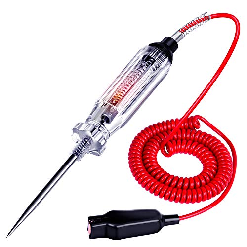 JASTIND 2PCS Heavy Duty Automotive Circuit Tester, Premium 6-24V Test Light with Extended Spring Test Leads & Sharp Piercing Probe, Circuit Voltage Tester with Replacement Indicator Light for Car/Vehicles - Image 4