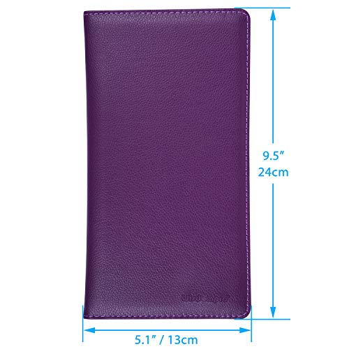 Wisdompro Car Registration and Insurance Holder - Premium PU Leather Vehicle Glove Box Organizer Wallet for Document, License, Card and Other Essentials (Purple) - Image 5