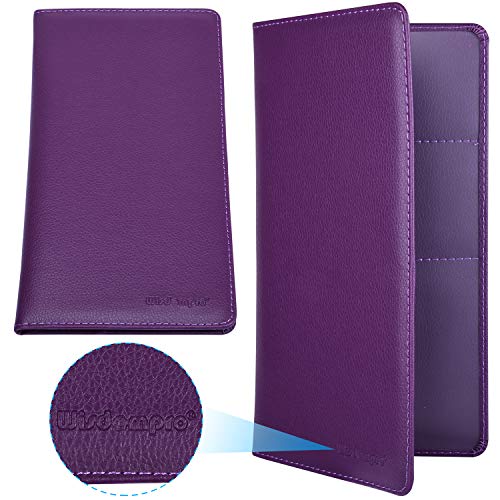 Wisdompro Car Registration and Insurance Holder - Premium PU Leather Vehicle Glove Box Organizer Wallet for Document, License, Card and Other Essentials (Purple) - Image 4