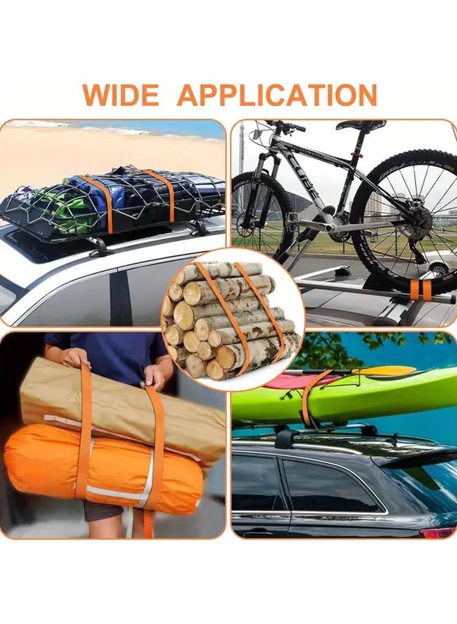1m Orange Heavy Duty Tie Down Straps 4 Pack Durable PP Material Clamping Lock For Car Bike Luggage Moving And Outdoor Use - Image 4