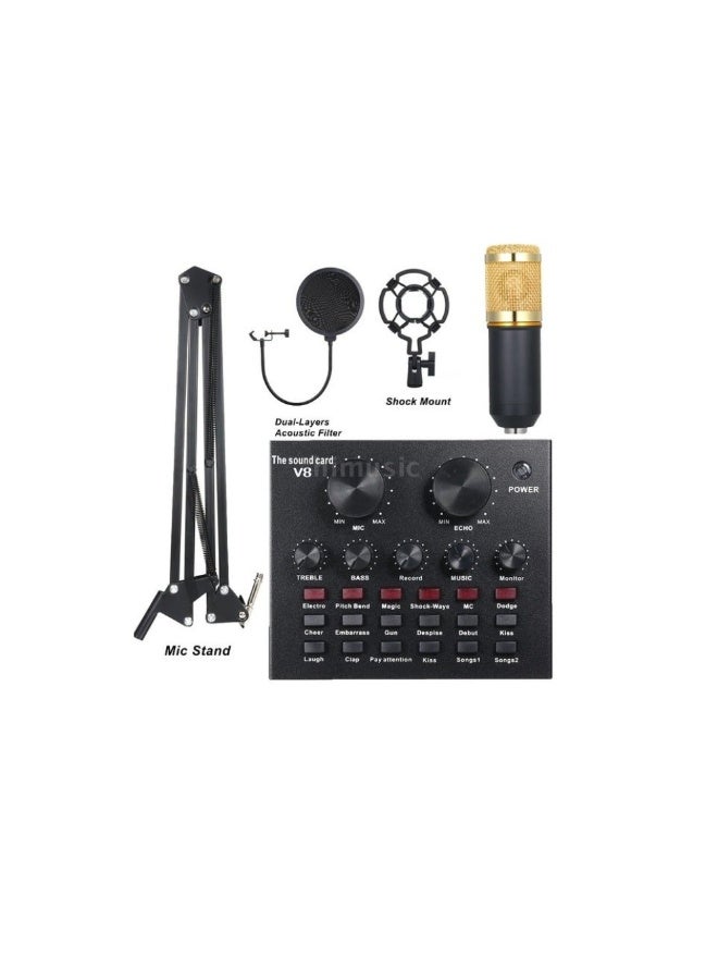 ACLIX BM800 Condenser Mic with V8 Live USB Mixer Sound Card - Image 2