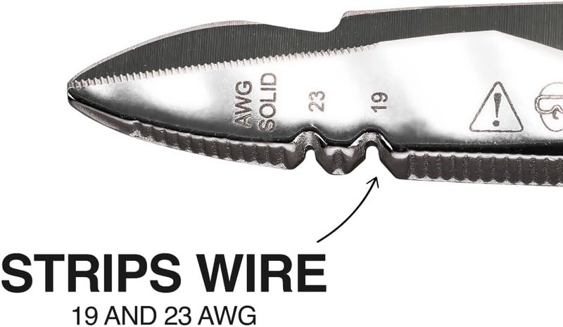 Klein Tools 26001 Electrician Scissors, Made in USA, 6.75-Inch All-Purpose Heavy-Duty Snips, Cable Cutting Notch, Serrated Blades, Deburr Notch, Wire Stripper - Image 2