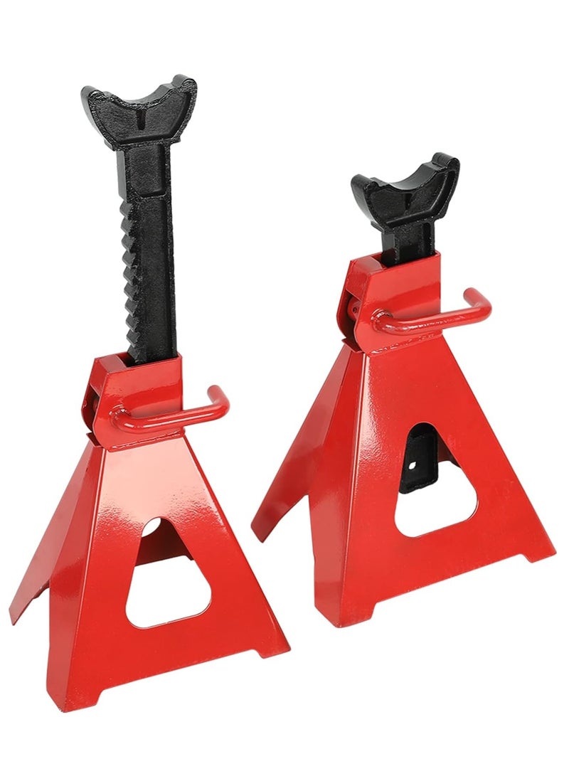 Sharpdo 6 Ton (12,000 LBs) Automotive Jack Stands, Heavy Duty Steel Car Lifting Stand for Garages, Repair Shops, Adjustable Height 14.6"-24", Red, 1 Pair - Image 1