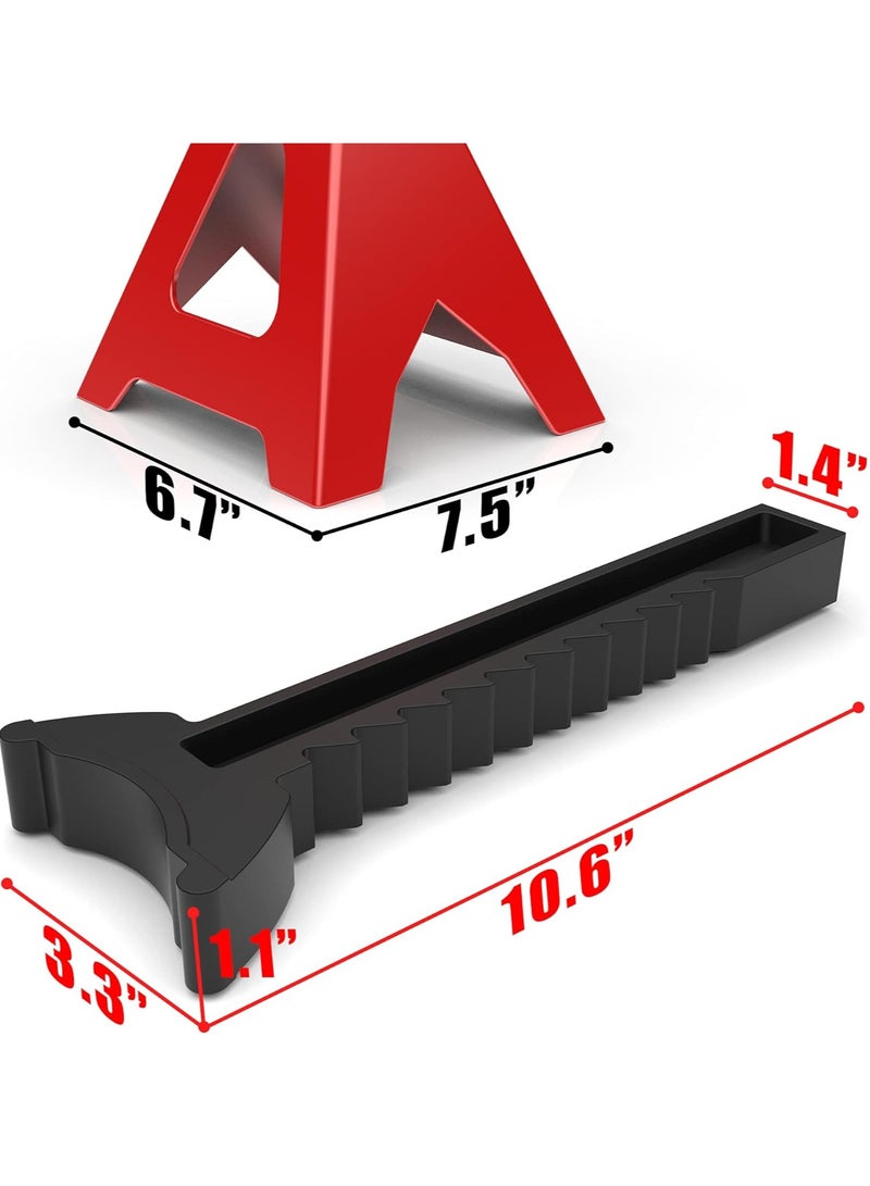 Sharpdo 6 Ton (12,000 LBs) Automotive Jack Stands, Heavy Duty Steel Car Lifting Stand for Garages, Repair Shops, Adjustable Height 14.6"-24", Red, 1 Pair - Image 3