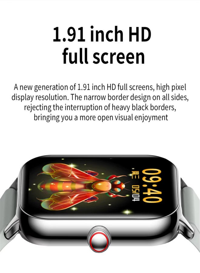 KUMI KU6 Smart Watch 1.91inch Full Screen Smartwatch For Men Women Bluetooth Call 110+ Sport Heart Rate Tracker IP68 Waterproof - Image 4