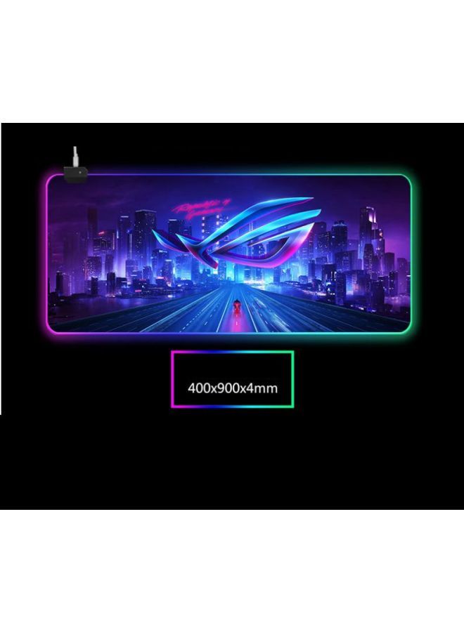 NIBEMINENT City Light Printed Colour Changing LED Mouse Pad Blue/Green/Purple  - Image 2