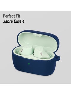 ماركة غير محددة جراب سيليكون لجهاز Jabra Elite 4، جراب واقٍ مقاوم للصدمات وغطاء واقٍ للجلد لجهاز Jabra Elite 4 مع سلسلة مفاتيح (أزرق)  - Image 2