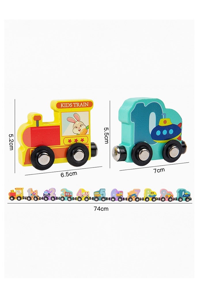 Montessori Magnetic Wooden Train Set – 11 Farm Animals, Numbers 1–10, Track Mat, Early Learning Toy for Toddlers Age 1–4, Safe & Smooth Educational Gift - Image 4