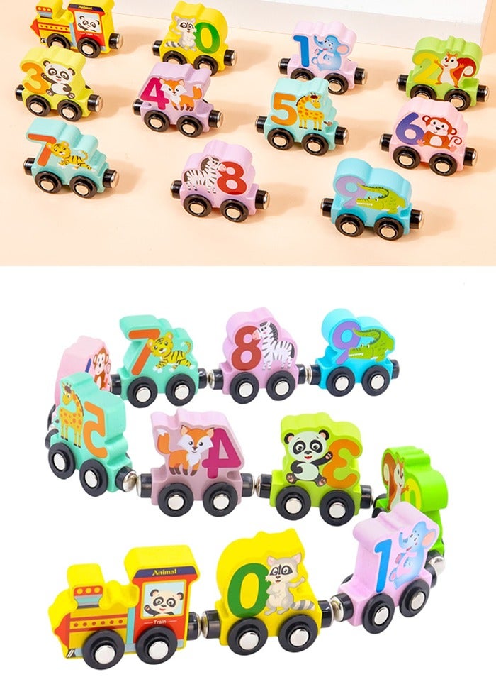 Montessori Magnetic Wooden Train Set – 11 Farm Animals, Numbers 1–10, Track Mat, Early Learning Toy for Toddlers Age 1–4, Safe & Smooth Educational Gift - Image 1