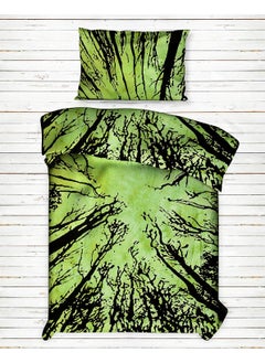 Handicraft-Palace HandicraftPalace Green Dark Forest Printed Bedspread Bedsheet Cotton Single Bedding Bed Throw 85 X 55 with Pillow Case 28X18  - Image 1