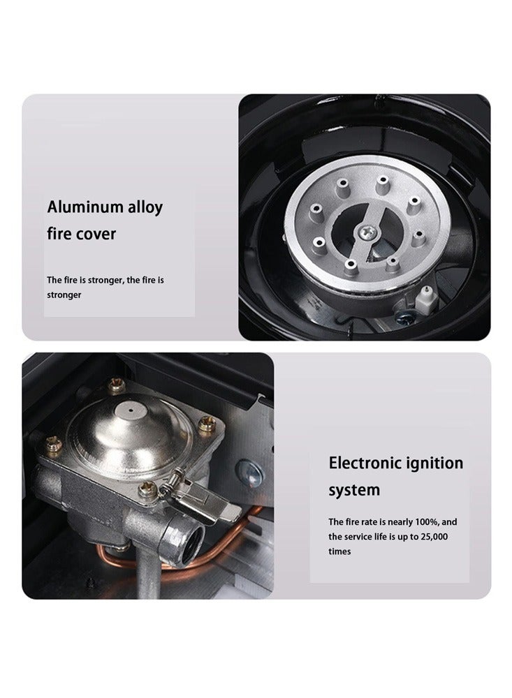 مييلان موقد غاز محمول يعمل بالبوتان، 12000 وحدة حرارية بريطانية، 2.9 كيلو وات في الساعة، موقد غاز مع إشعال إلكتروني، موقد هوريكان للشواء، طبخ خارجي، تخييم، مع حقيبة حمل وواقي من التيارات الهوائية (لا يشمل عبوات وقود الغاز) - Image 3