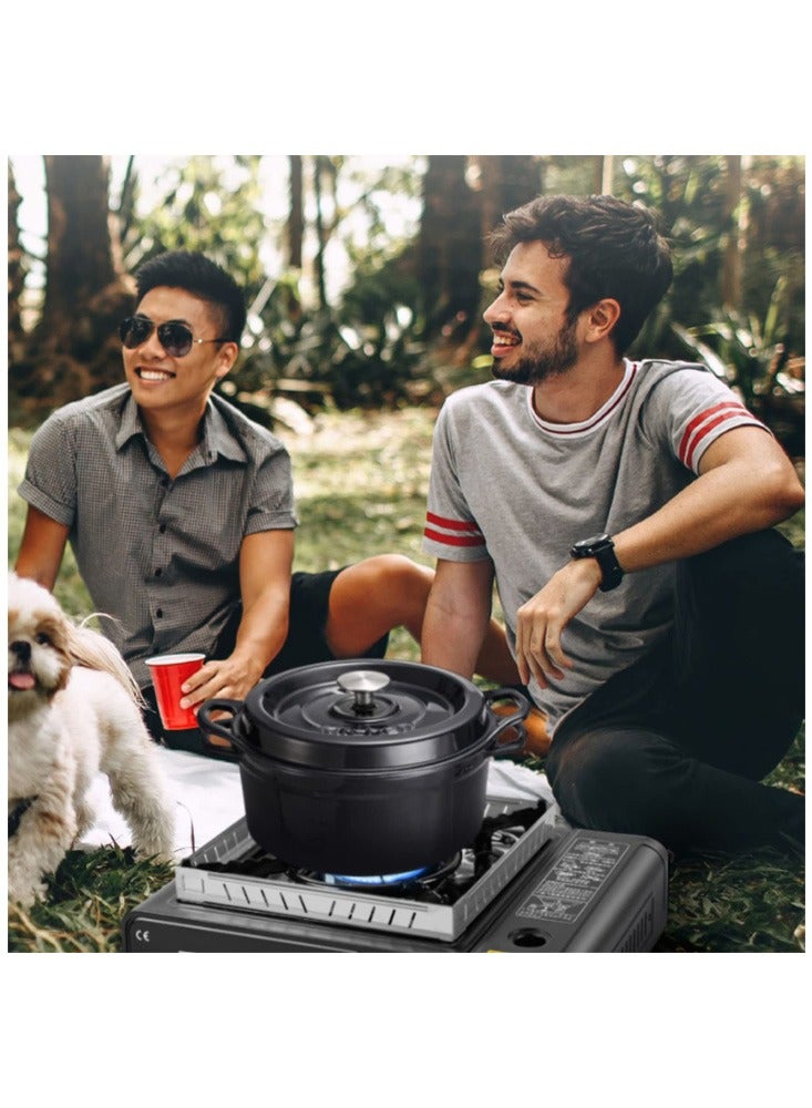 مييلان موقد غاز محمول يعمل بالبوتان، 12000 وحدة حرارية بريطانية، 2.9 كيلو وات في الساعة، موقد غاز مع إشعال إلكتروني، موقد هوريكان للشواء، طبخ خارجي، تخييم، مع حقيبة حمل وواقي من التيارات الهوائية (لا يشمل عبوات وقود الغاز) - Image 5