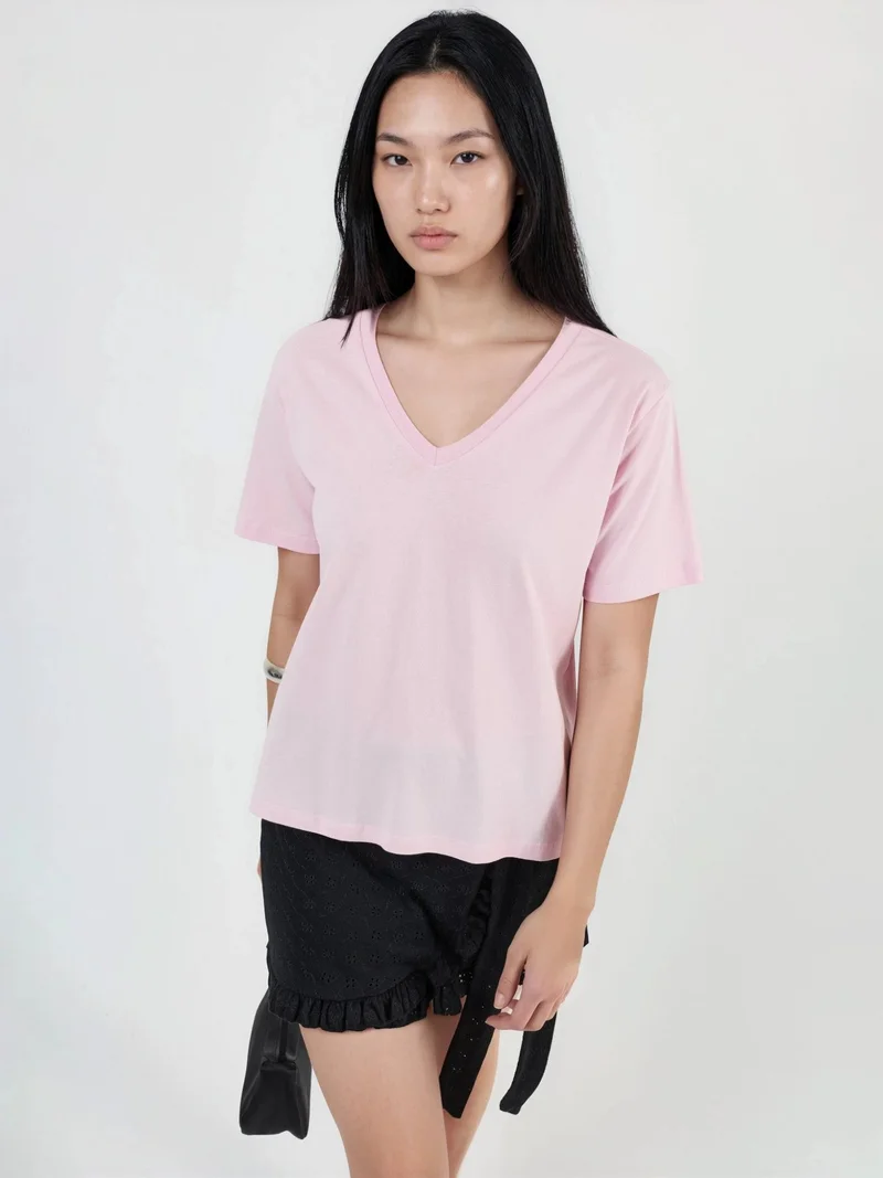 Busem BUSEM V-Neck Solid Knit T-Shirt
