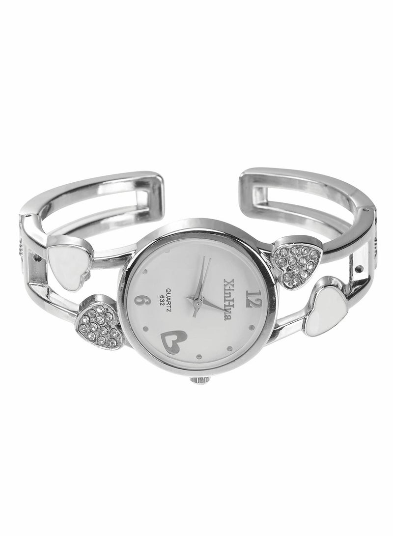 SYOSI Women Watch- Ladies Watches Fashion Crystal Rhinestone Diamond Watches Valentines Gifts for Her Stainless Steel Wristwatch Quartz Watch for Women Girls White