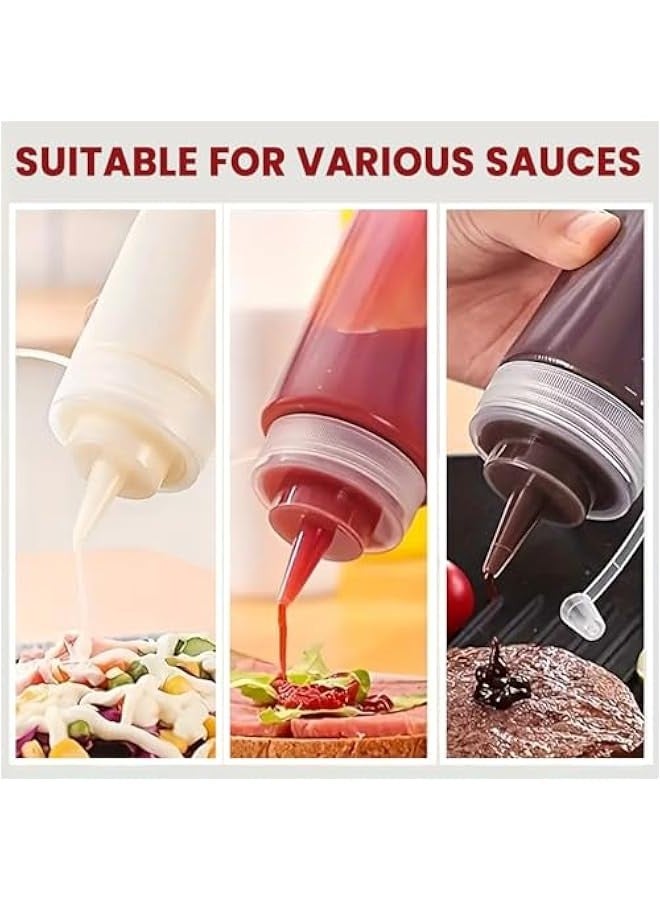 بيوينتي 5 قطع من زجاجات التوابل القابلة للضغط مع اغطية ملفوفة، زجاجات رش متعددة الاغراض سعة 200 مل، زجاجات توزيع للصلصة والشواء والطلاء وزيت الزيتون (5 قطع) - Image 2