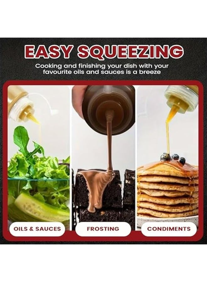 بيوينتي 5 قطع من زجاجات التوابل القابلة للضغط مع اغطية ملفوفة، زجاجات رش متعددة الاغراض سعة 200 مل، زجاجات توزيع للصلصة والشواء والطلاء وزيت الزيتون (5 قطع) - Image 3