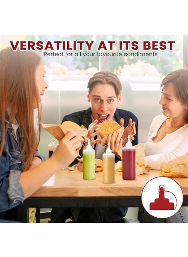 بيوينتي 5 قطع من زجاجات التوابل القابلة للضغط مع اغطية ملفوفة، زجاجات رش متعددة الاغراض سعة 200 مل، زجاجات توزيع للصلصة والشواء والطلاء وزيت الزيتون (5 قطع) - Image 4