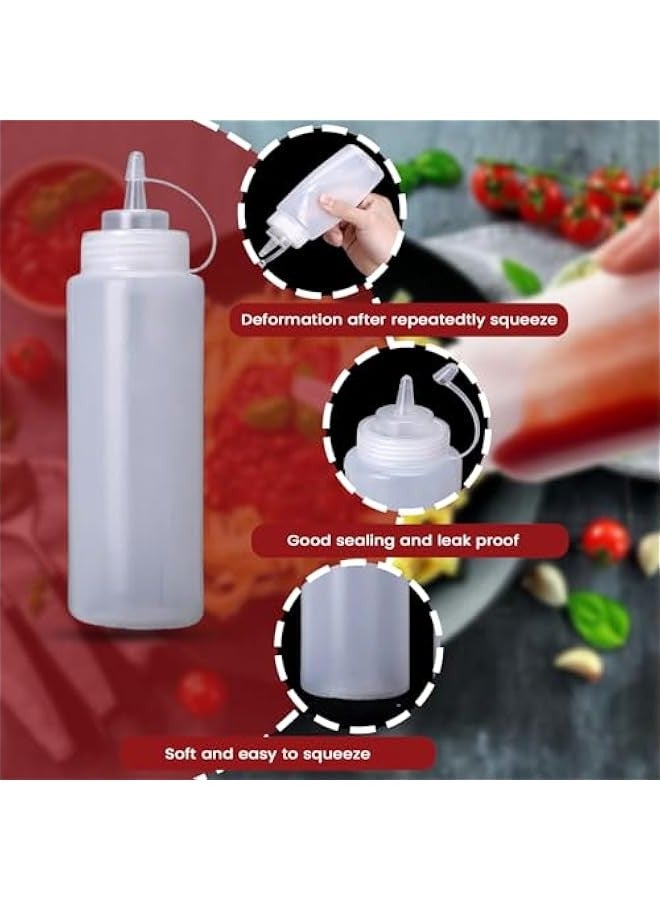 بيوينتي 5 قطع من زجاجات التوابل القابلة للضغط مع اغطية ملفوفة، زجاجات رش متعددة الاغراض سعة 200 مل، زجاجات توزيع للصلصة والشواء والطلاء وزيت الزيتون (5 قطع) - Image 5