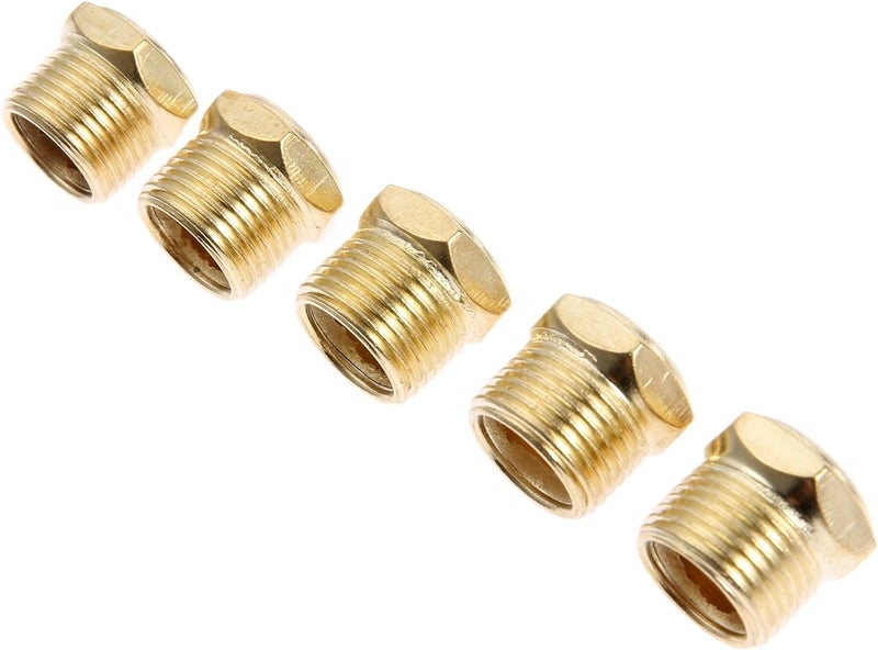 Mtsooning 5PCS 3/8" Brass Muffler, Pneumatic Air Vent Silencer, Hex Sintered Filter Male Thread NPT Fitting Noise Reducer Connector - Image 1