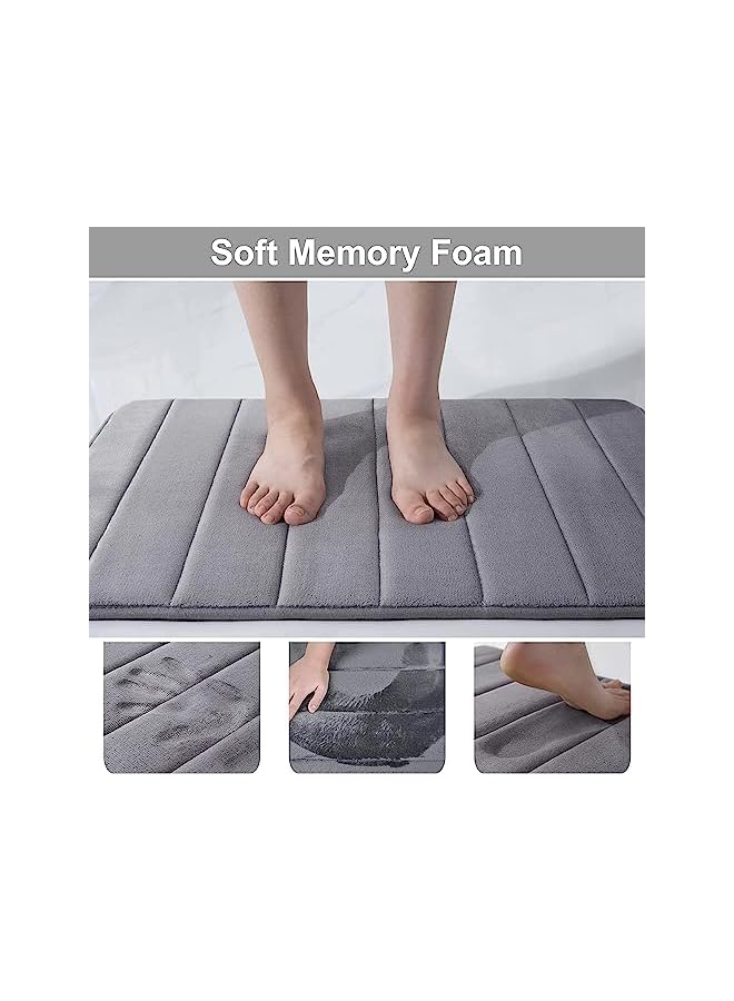 SKY-TOUCH Bath Mat 2 Pack 50x80 cm, Memory Foam Bath Mat Non Slip,Soft & Comfortable Bath Mat With Highly Absorbent Bathroom Mat Non Slip for Shower, Tub and Floor, Non Slip - Image 3