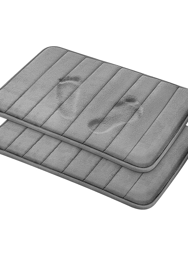 SKY-TOUCH Bath Mat 2 Pack 50x80 cm, Memory Foam Bath Mat Non Slip,Soft & Comfortable Bath Mat With Highly Absorbent Bathroom Mat Non Slip for Shower, Tub and Floor, Non Slip - Image 1