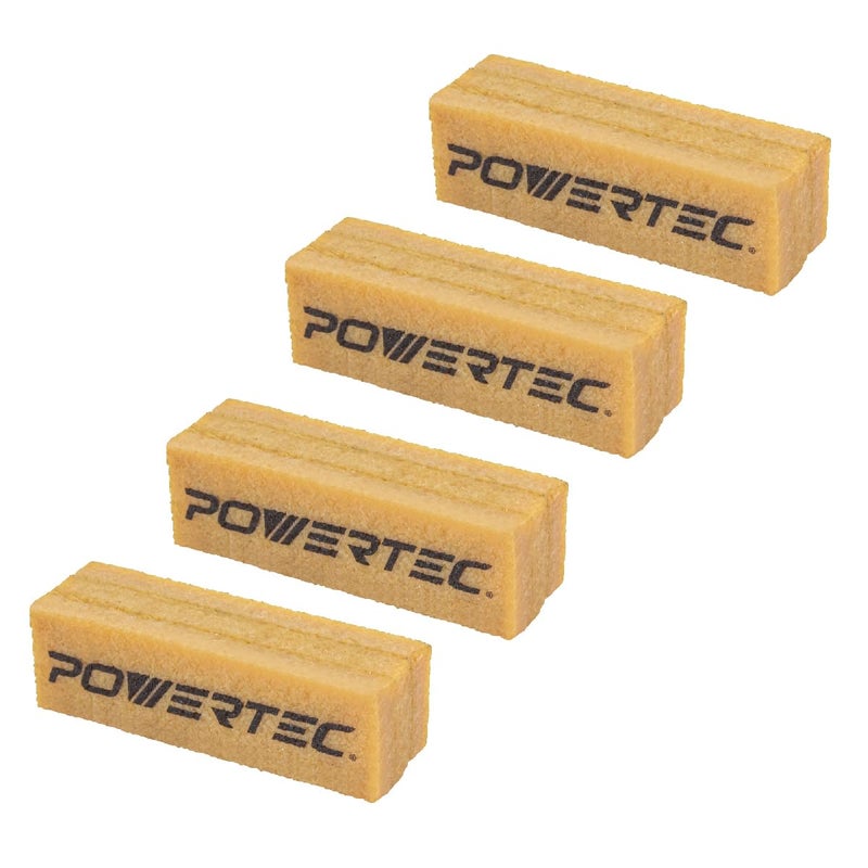POWERTEC 71424P2 Abrasive Cleaning Stick for Sanding Belts Discs 412 4PK Natural Rubber Eraser Woodworking Shop Tools for Sanding Perfection