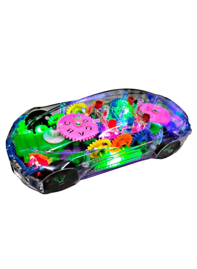 RUHANI Toys Transparent Car 3D Concept Super Car Toy for Kids with 360 Degree Rotation,Gear Simulation Mechanical Car Technology W/D Sound&Light Toys for Kids Boys&Girls Toys&Games