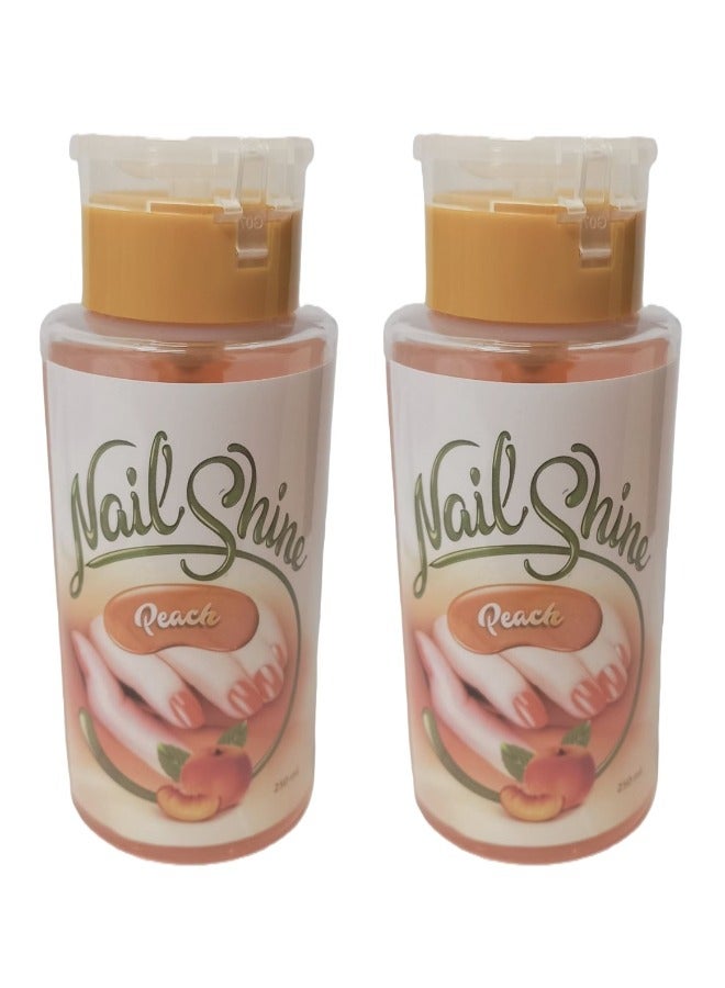 Shine 2Pcs Nail Shine Peach Polish Remover 250 Ml - Image 1