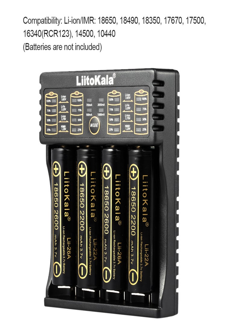 LiitoKala Lii-402 Smart Battery Charger 1.2V 3.7V 3.2V 3.85V AA/AAA for 18490 18350 17670 17500 16340 14500 10440 Batteries - Image 4