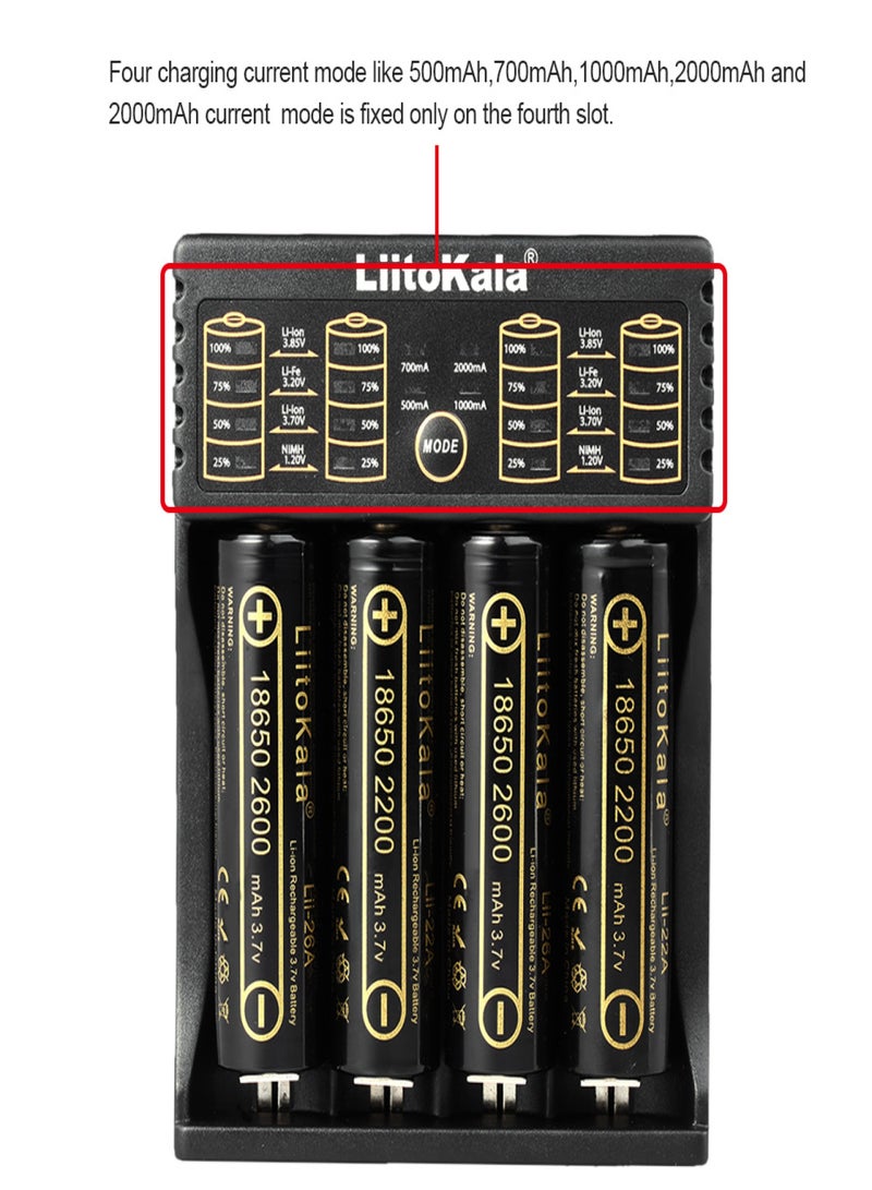 LiitoKala Lii-402 Smart Battery Charger 1.2V 3.7V 3.2V 3.85V AA/AAA for 18490 18350 17670 17500 16340 14500 10440 Batteries - Image 3