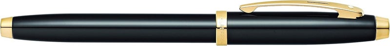 SHEAFFER قلم حبر سائل شيفر 100 قابل لإعادة التعبئة بحافة رفيعة بتشطيب لامع أسود مع تفاصيل باللون الذهبي - Image 4