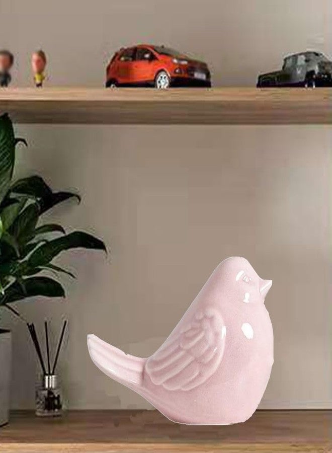 ALHBEJT Ceramic Birds Statues Home Decor Modern Style Decorative Ornaments Animal Figurines for Living Room Bedroom Home Office Cabinets (Pink A) - Image 5