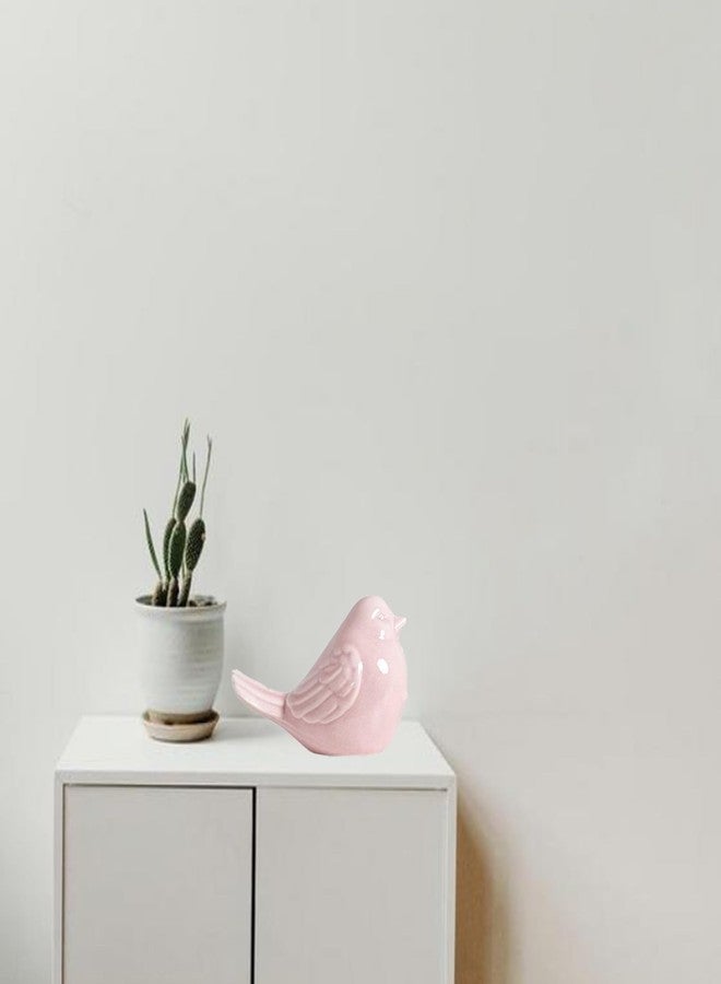 ALHBEJT Ceramic Birds Statues Home Decor Modern Style Decorative Ornaments Animal Figurines for Living Room Bedroom Home Office Cabinets (Pink A) - Image 4