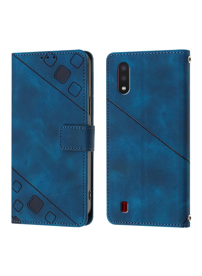 erorex Case For Samsung Galaxy A01 EU Skin Feel Embossed Leather Phone Case - Image 2