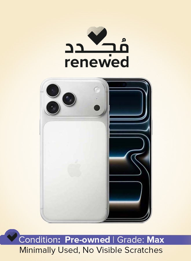 ابل  Renewed - iPhone 17 Pro Max 512 GB Silver 5G (eSim only) With FaceTime - International Version - Image 1