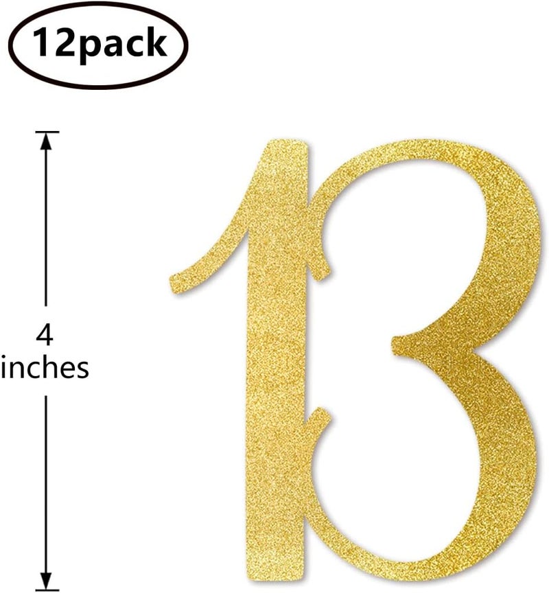 MAGJUCHE Gold Glitter 13 CutOut Numbers 13th Birthday Party Anniversary Decorations DIY Essentials - Image 2