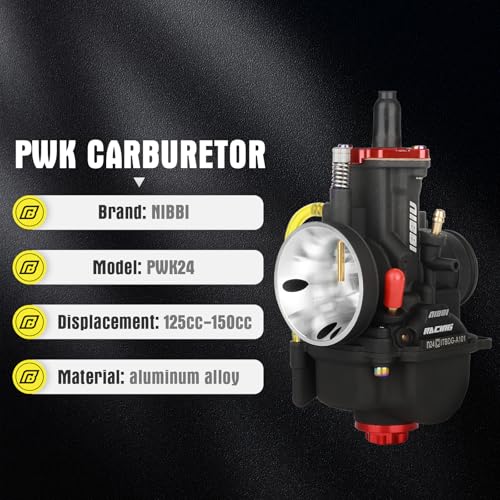 NIBBI PWK24mm Carburetor with Carb Jets Fit 125cc150cc YAMAHA KAWASAKI SUZUKI Apollo SSR TTR SYM TAOTAO Atv Dirt Bike Pit Bike GY6 Motorcycle Moped PWK24mm - Image 3