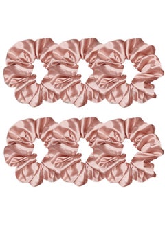 Sufermoe Sufermoe Satin Silk Hair Scrunchies 6 Pcsbag Rose Gold 45 Inch Hair Ties for Women and Girls Fashion Hair Accessories for Daily Life and Occasions 