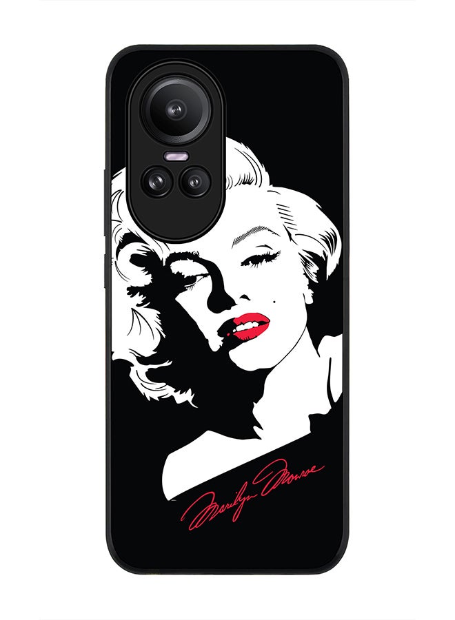 Stylizedd Rugged Black Edge case for Oppo Reno10 / Oppo Reno10 Pro, Custom Slim fit Flexible Anti Drop Thin Phone Case Cover - Marilyn Monroe - Image 1