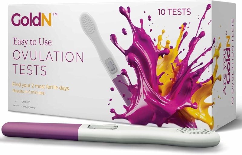 GOLDN مجموعة اختبار التبويض السهل الاستخدام من GoldN 10 عدداً اختبار الخصوبة لذروة LH في منتصف السلسلة تتبع سهل في المنزل نتائج سريعة خلال 5 دقائق صحي ودقيق خالي من الفوضى مساعدة لمحاولة الحمل TTC - Image 1