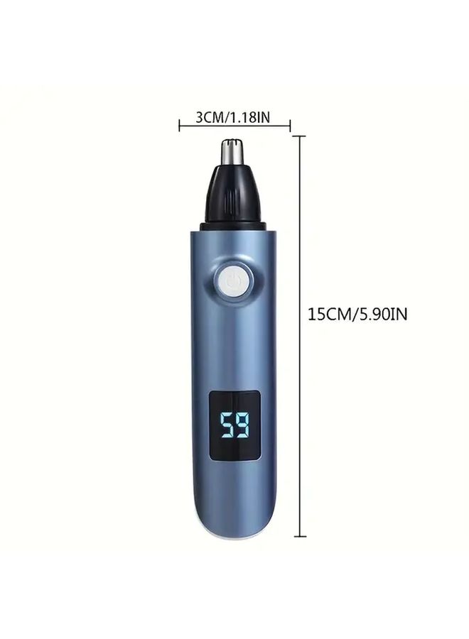 Black Mens Nose Ear Hair Trimmer Rechargeable Painless Precision Blades Compact Travel Gift - Image 2
