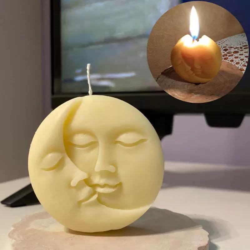 EchoDone Moon Face Silicone Mold for Resin Silicone Candle Molds for DIY Jewelry Making, Candle, Artificial Gems, Polymer Clay, Cake Fondant Mold - Image 5